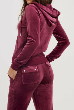 Robertson Classic Velour Zip Hoodie - Tawny Port