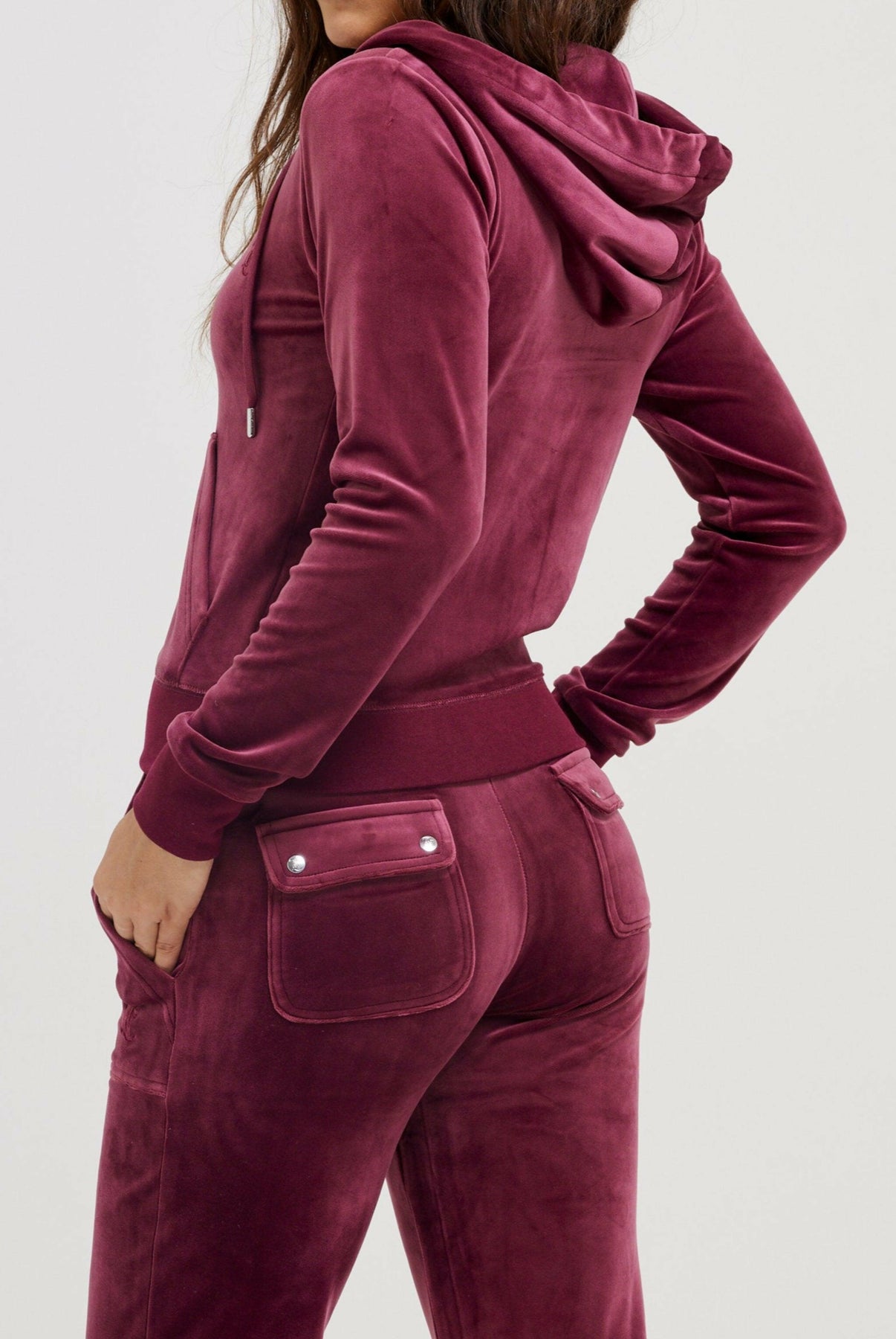 Robertson Classic Velour Zip Hoodie - Tawny Port