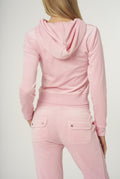 Robertson Classic Velour Zip Hoodie - Candy Pink