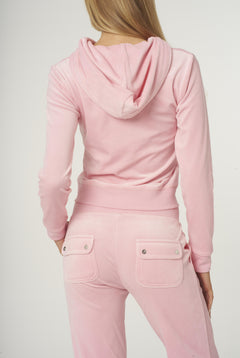 Robertson Classic Velour Zip Hoodie - Candy Pink