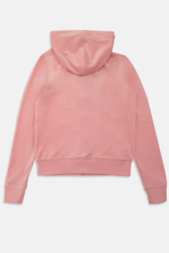 Robertson Classic Velour Zip Hoodie - Juicy Pink