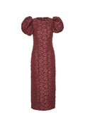 Jacquard Midi Puffy Dress - Zinfandel