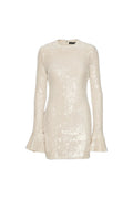 Sequins Ls Mini Dress - Nougat