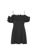Crepe A-Line Mini Dress - Svart