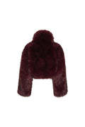 Faux Fur Crop Jacket - Zinfandel