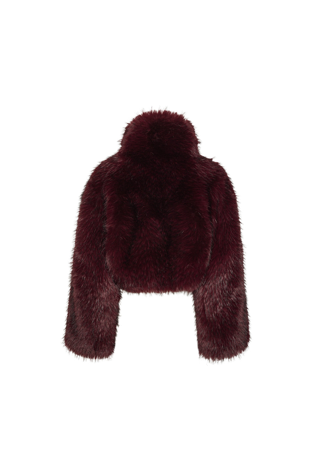 Faux Fur Crop Jacket - Zinfandel