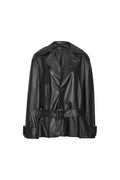 Biker Leather Jacket - Svart