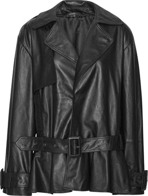 Biker Leather Jacket - Black