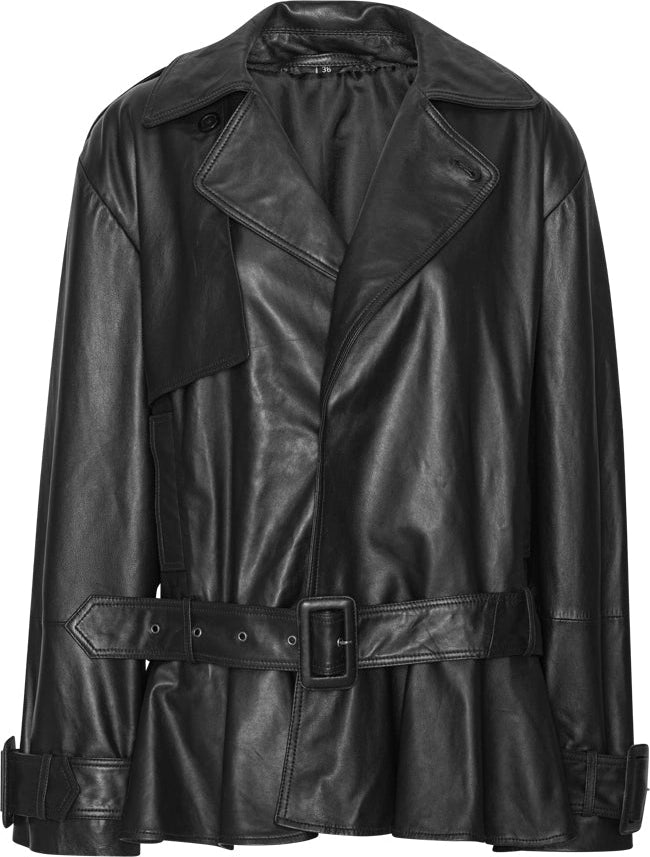 Biker Leather Jacket - Black