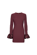 Frill Sleeved Mini Dress - Zinfandel