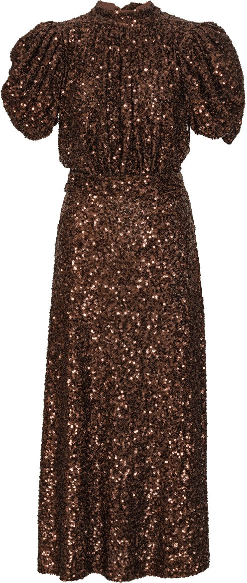 Sequins Midi Dress - Chicory Coffee