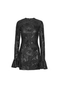 Sequins Ls Mini Dress - Svart