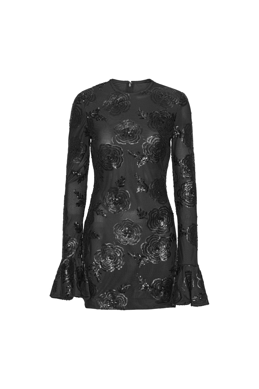 Sequins Ls Mini Dress - Svart