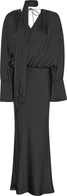 Chiffon Ls Maxi Dress - Black