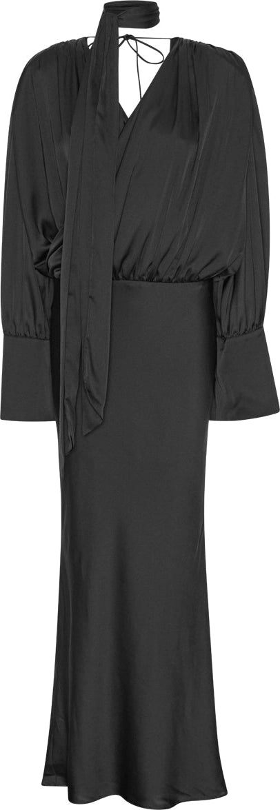 Chiffon Ls Maxi Dress - Black