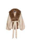 Faux Fur Collar Jacket - Cement