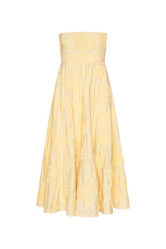 Flower Strapless Dress - Italian Straw