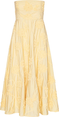 Flower Strapless Dress - Italian Straw