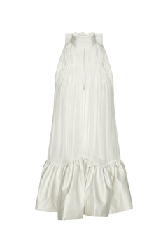 Gathered Mini Dress - Egret