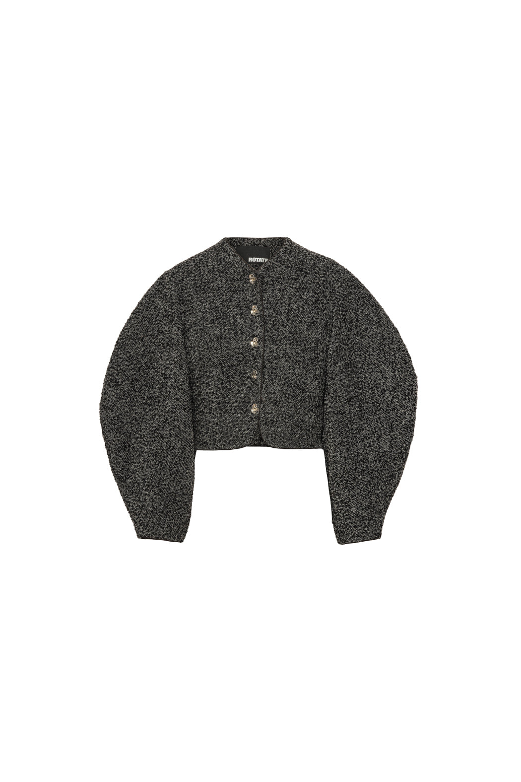 Boucle Short Jacket - Gray Pinstripe