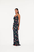 Chiffon Maxi Slip Dress - Shining Rose / Midnight Navy Comb