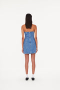 Rhinestone Denim Dress - Light Blue Denim