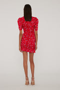 Printed Mini Ruffle Dress - Wildeve Cluster + High
Risk Red Comb