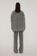Rhinestone Denim Shirt - Grey Denim