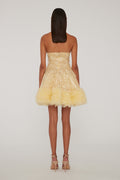 Sequins Mini Ruffle Dress - Italian Straw