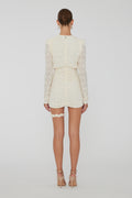 Lace Mini Dress V-Neck - Egret