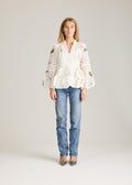 Aliah Garden Blus - White Garden