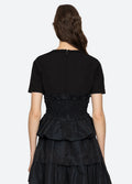 Diana Taffeta S/Slv Top - Black