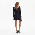 Diamante Bow Mini Dress - Black