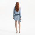 Sequin Boucle Jacket - Blue