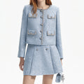 Sequin Boucle Jacket - Blue