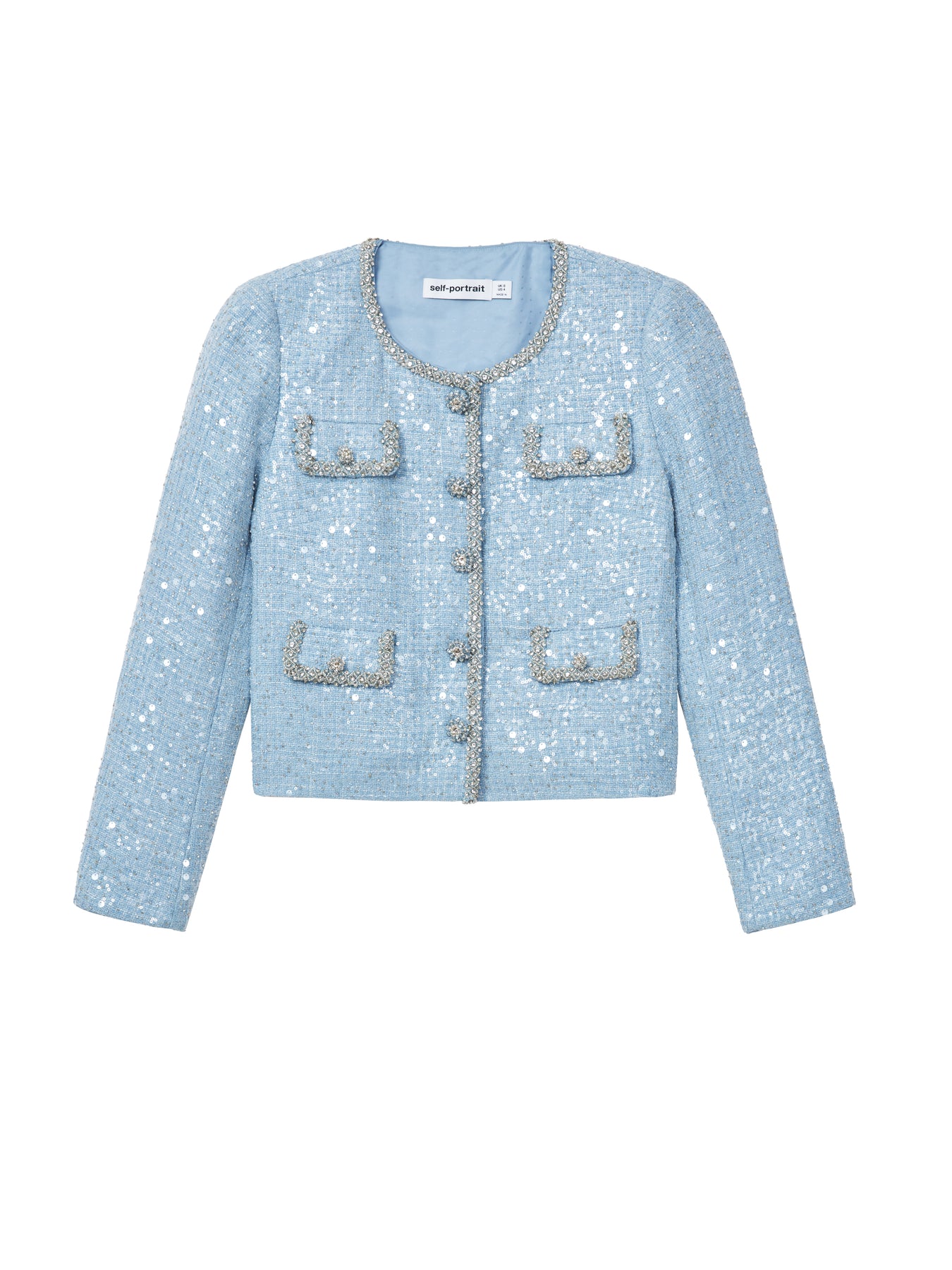 Sequin Boucle Jacket - Blue