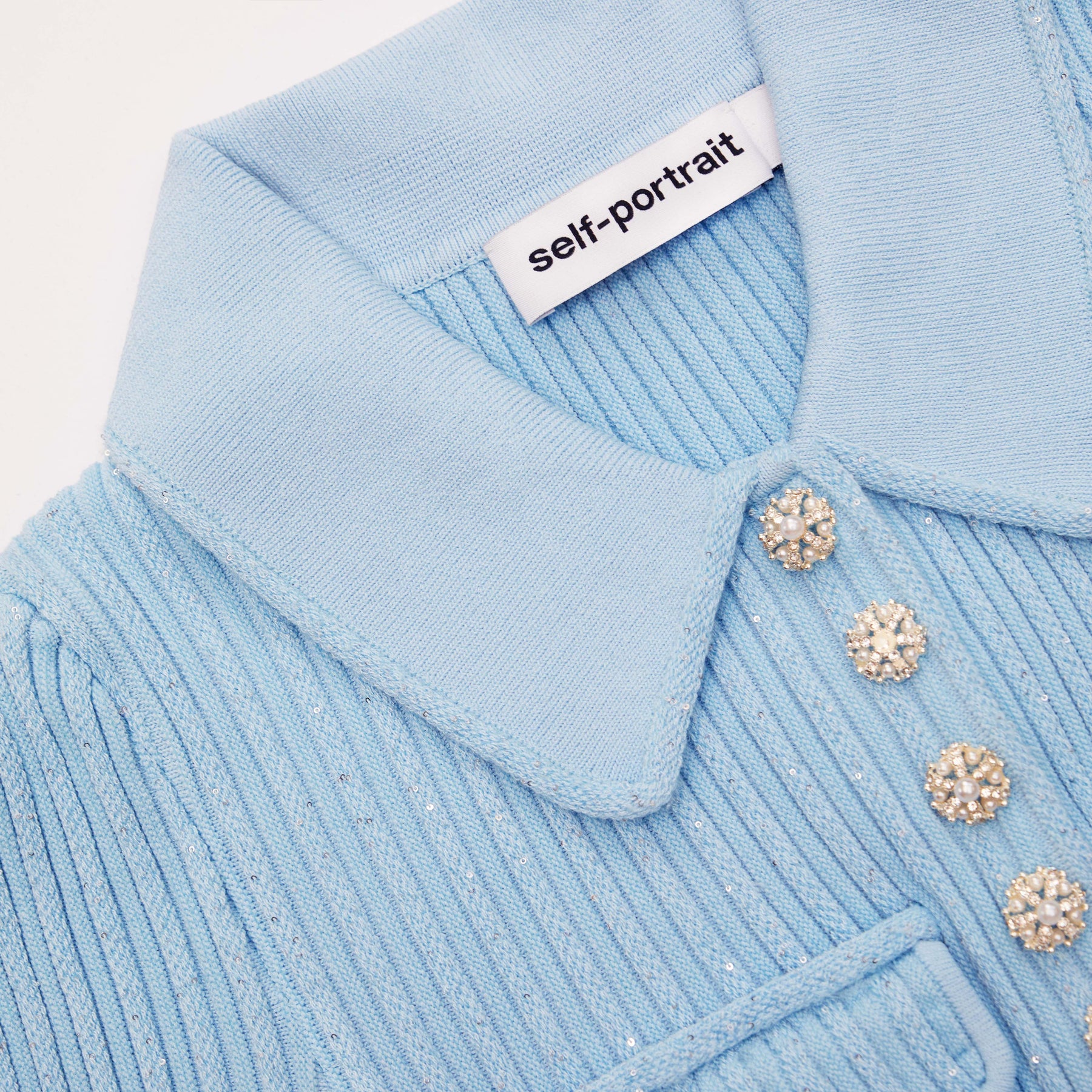 Sequin Knit Mini Dress - Blue