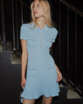 Sequin Knit Mini Dress - Blue