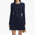 Weave Knit Mini Dress - Navy
