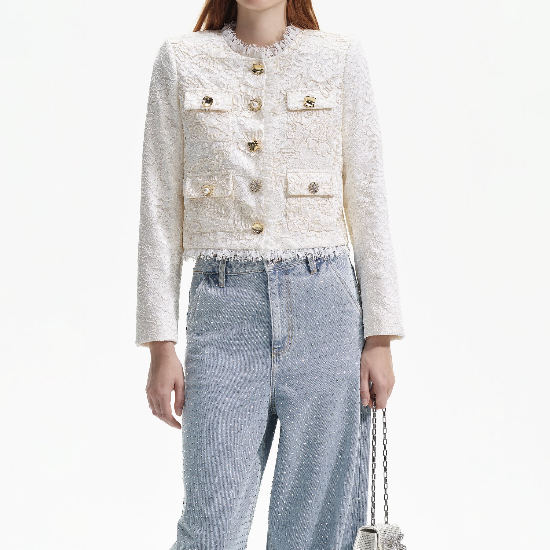 Cord Lace Jacket - Cream