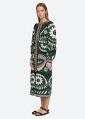 Charlough Print L/Slv Caftan - Green