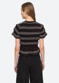 Mable Cambric S/Slv Smocked Top - Black