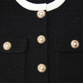 Knit Contrast Collar Mini Dress - Svart