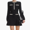 Sequin Knit Mini Dress - Svart