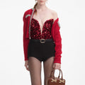 3D Sequin Top - Röd