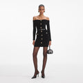 Chenille Knit Mini Dress - Svart