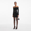 Chenille Knit Mini Dress - Svart
