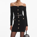 Chenille Knit Mini Dress - Svart