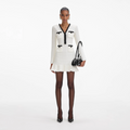 Pearl Trim Knit Mini Dress - Vit