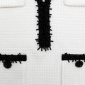 Pearl Trim Knit Mini Dress - Vit